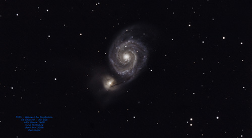 Photo de la galaxie du Tourbillon (M51) Avril Mai 2026 - Optrolight