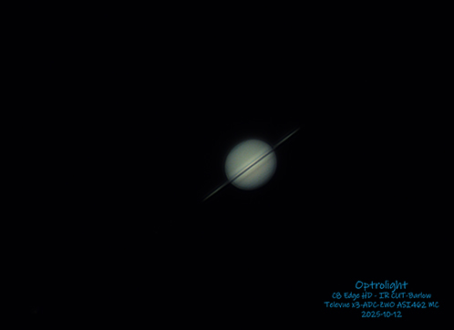 Image de Saturne du 12 octobre 2025 - Optrolight